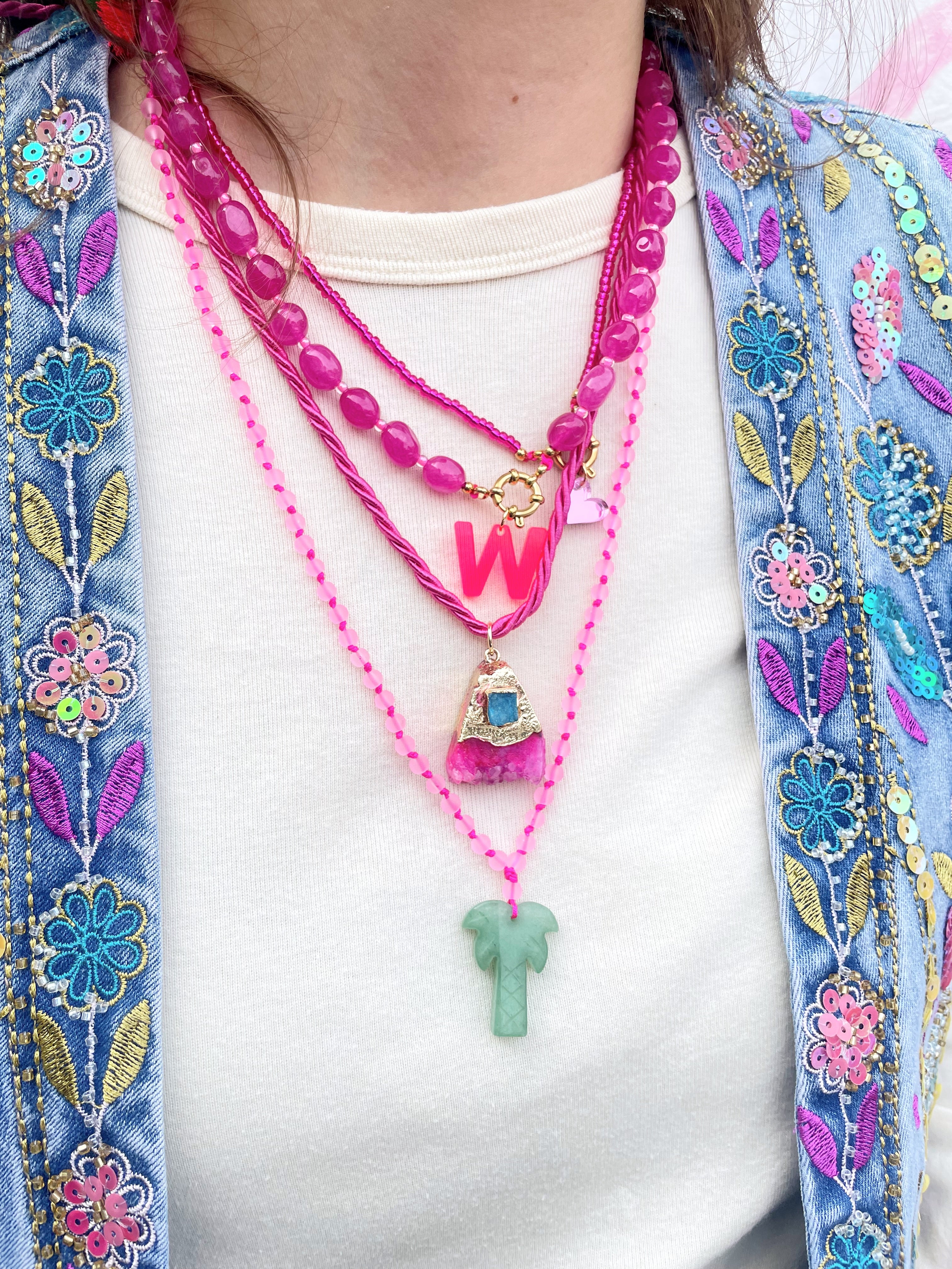 Bert Charm Initial Neon Pink (Choose your letter)