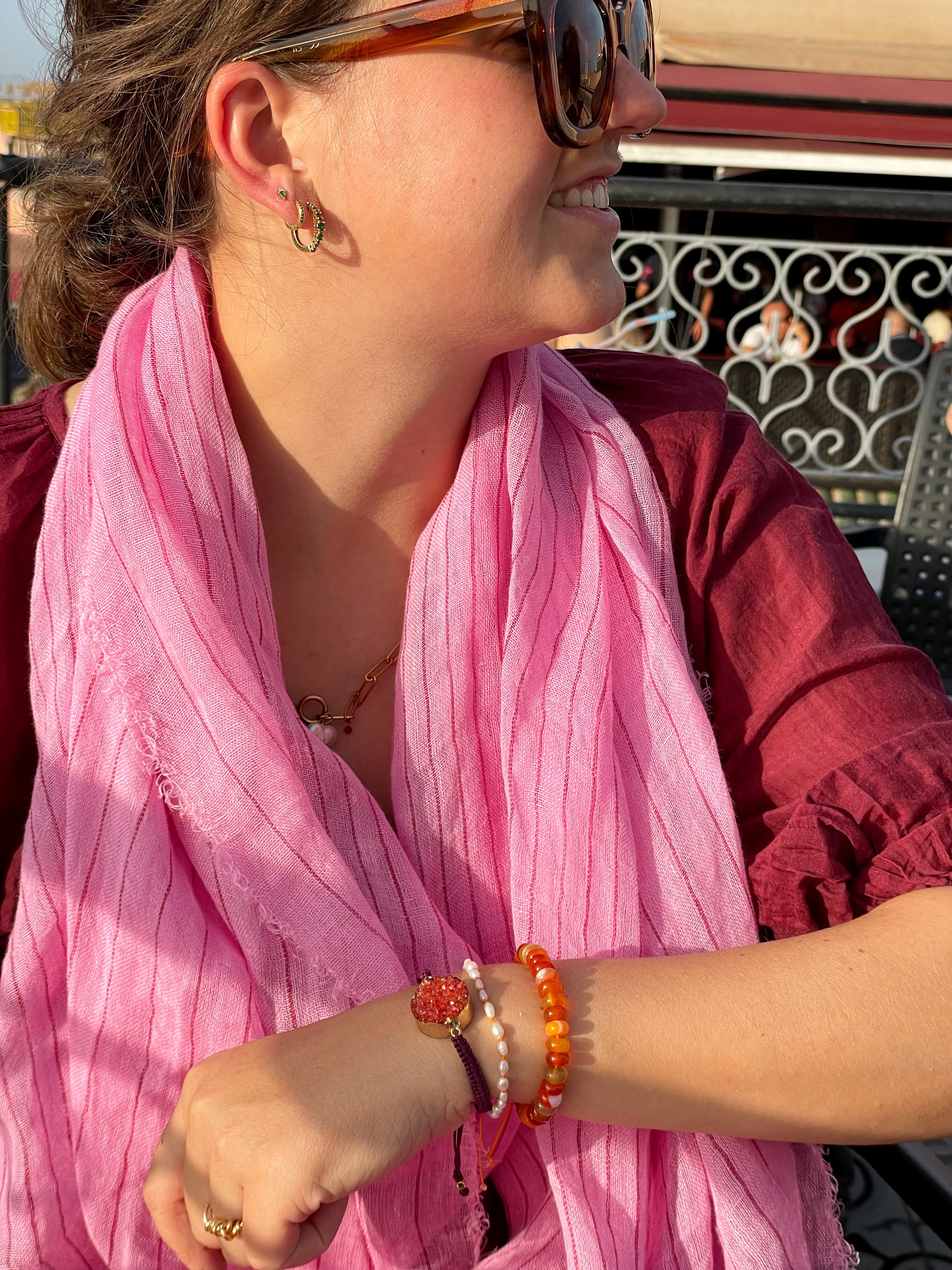 Bert Armband Stones Oranje (Agaat)