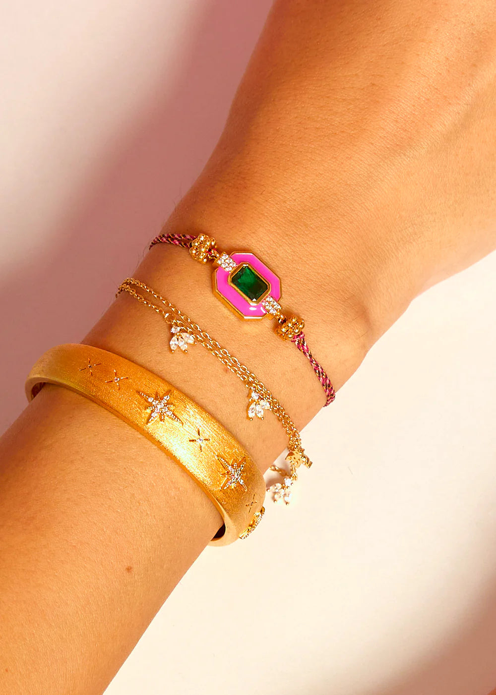 MYA-BAY Armband Fuchsia Art Deco