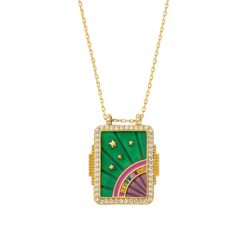 MYA-BAY Ketting Green Rainbow Boheme