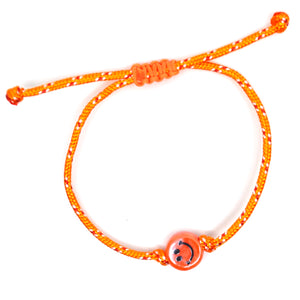 Bert Armband Smiley Oranje (kies uit meerdere kleuren koord)