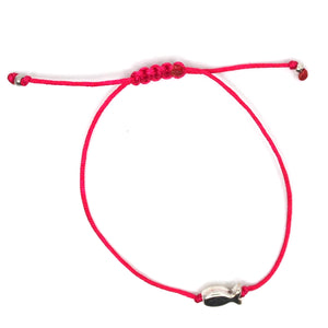 Bert Armband Kids Visje Zilver (kies uit meerdere kleuren koord)