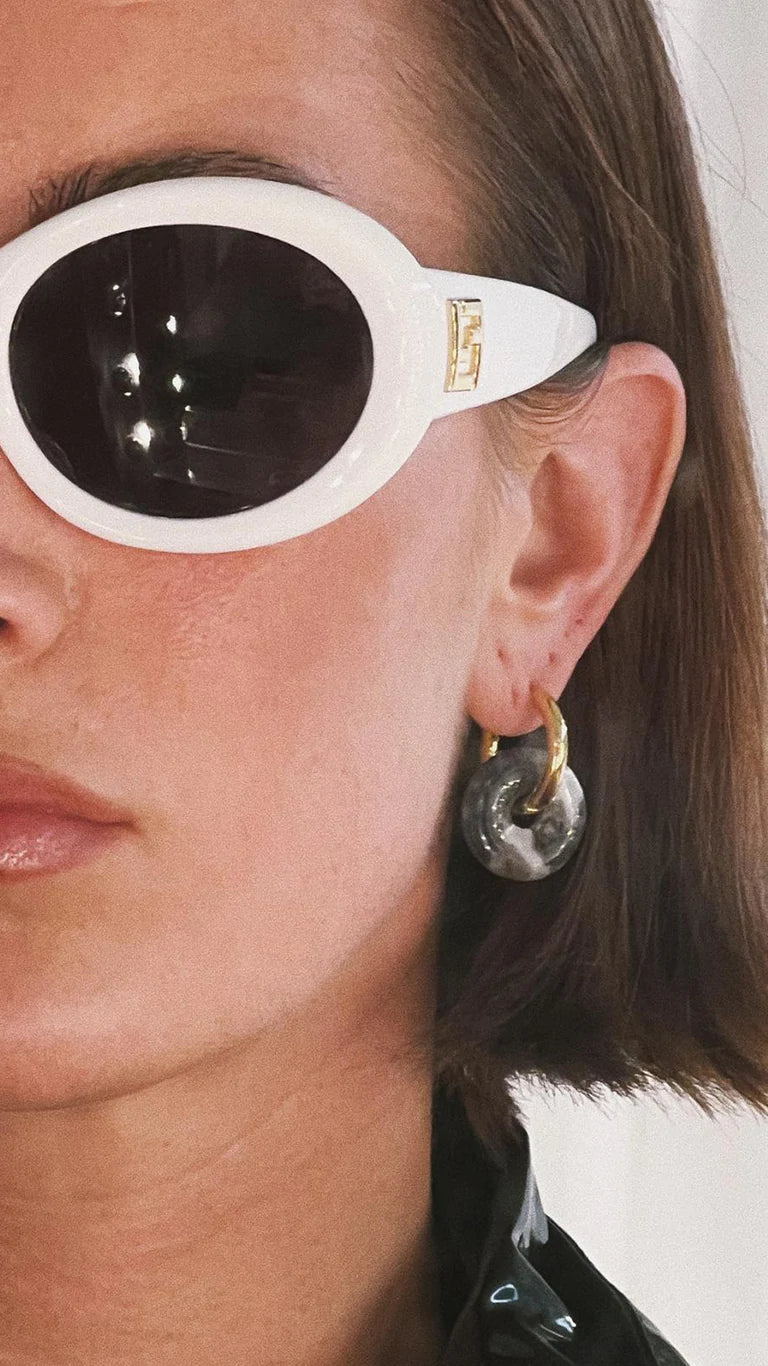 CarlieV Oorbellen Donut Zebra Jasper Bedel (per stuk)